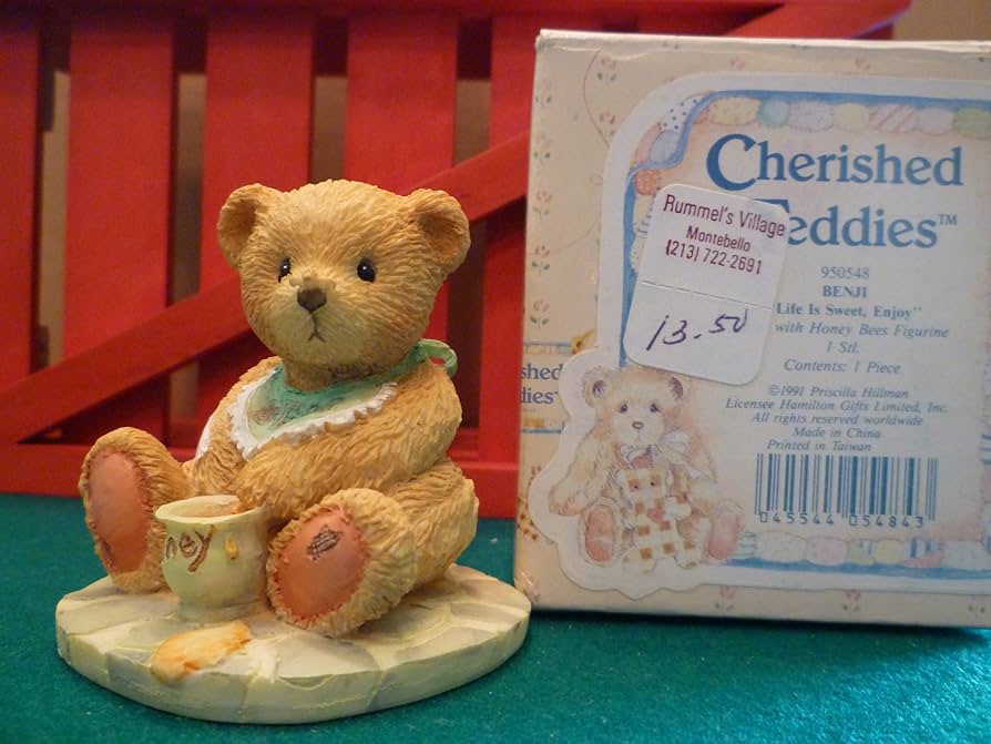 Amazon.com: Enesco Cherished Teddies Benji Bear with Honey